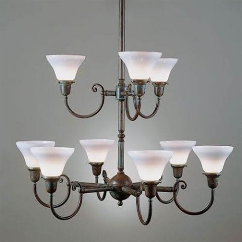 Shoreland™ Nine Light Two Tier Chandelier with 2-1/4 in. shade holders