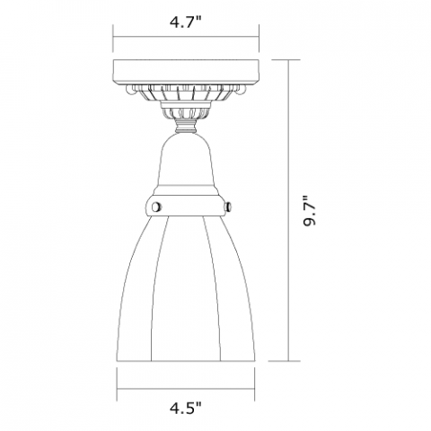 Sunflower One Light Flush Ceiling Fixture with 2-1/4 in. shade holder