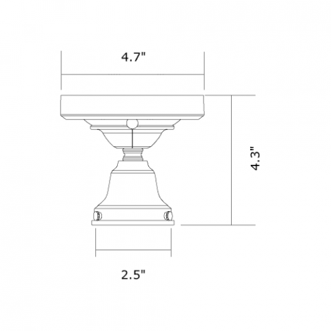 Ballantrae One Light Flush Ceiling Fixture with 2-1/4 in. shade holder