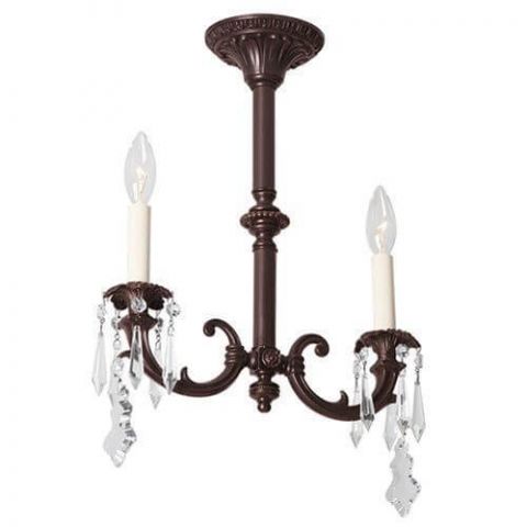 Saint Tropez™ Two Light Pendant with electric candles and crystal