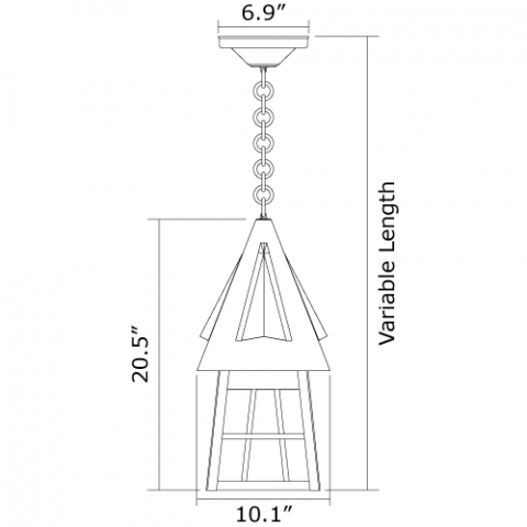 European Country Lantern 10 in. Wide Chain Hung Exterior Pendant Light