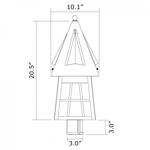 European Country Lantern 10 in. Wide Exterior Post Light