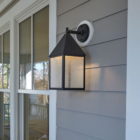 Lantern 7" Wide Straight Arm Exterior Wall Light Modified