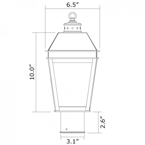 Provincial Lantern 6 in. Wide Exterior Post Light