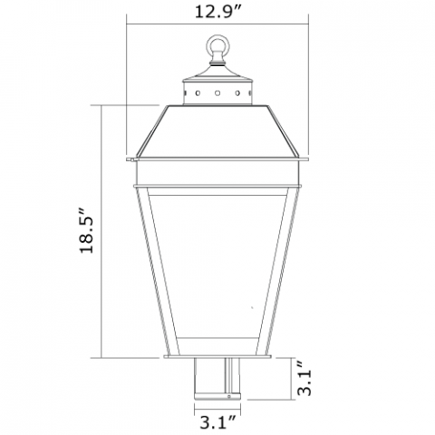 Provincial Lantern 13 in. Wide Exterior Post Light