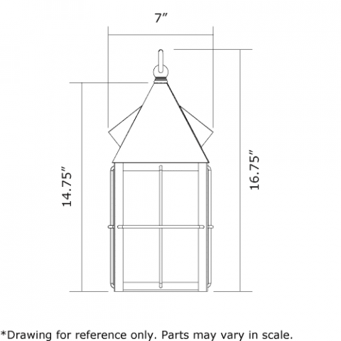 Lancaster Lantern 7 in. Wide Flush Exterior Wall Light