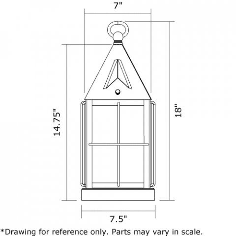 Lancaster Lantern 7 in. Wide Exterior Pier Light