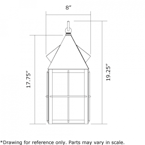 Lancaster Lantern 8 in. Wide Flush Exterior Wall Light