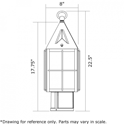 Lancaster Lantern 8 in. Wide Exterior Post Light