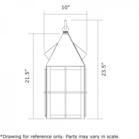 Lancaster Lantern 10 in. Wide Flush Exterior Wall Light