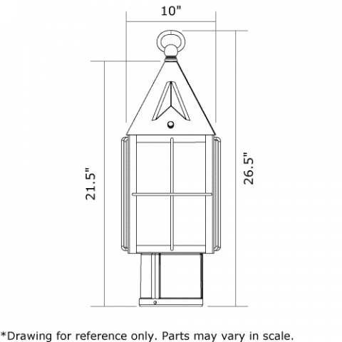 Lancaster Lantern 10 in. Wide Exterior Post Light