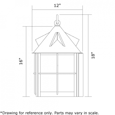 Stonehaven Lantern 12 in. Wide Flush Exterior Wall Light