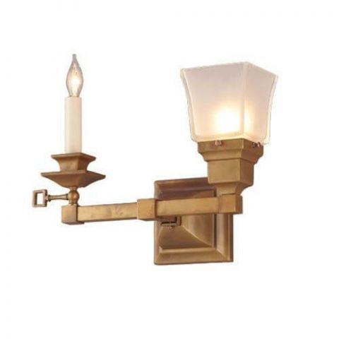 Summit™ Two Light Gas-Electric Sconce with 2-1/4 in. shade holder & candle left