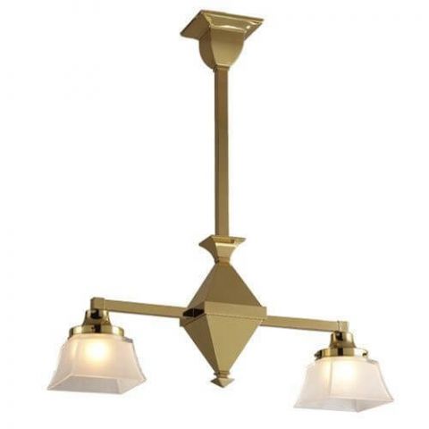 Golden Gate™ Two Light Chandelier with 4-1/4 in. shade holders down