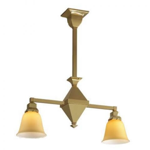 Golden Gate™ Two Light Chandelier with 2-1/4 in. shade holders down