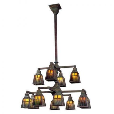 Golden Gate™ Twelve Light Two Tier Chandelier with 2-1/4 in. shade holders down