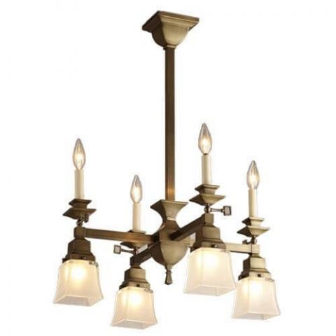 Summit™ Eight Light Gas-Electric Chandelier with 2-1/4 in. shade holders & candles