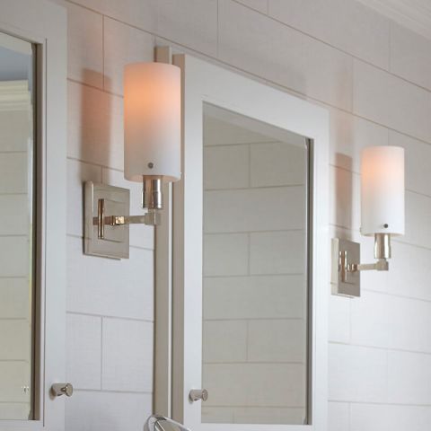 Modern One Light Tribeca Sconce with glass cylinder shade