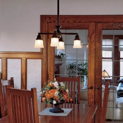 Oak Park™ Four Light Chandelier with 2-1/4 in. shade holders down