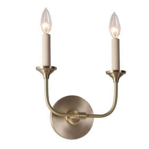 Sleek™ Two Light Curved Arm Sconce with electric candles