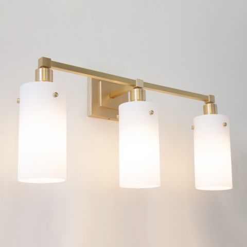 Three Light Tribeca Sconce lights a bathroom vanity