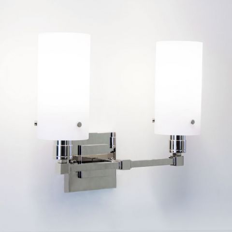 Tribeca two light Sconce with glass cylinder shade