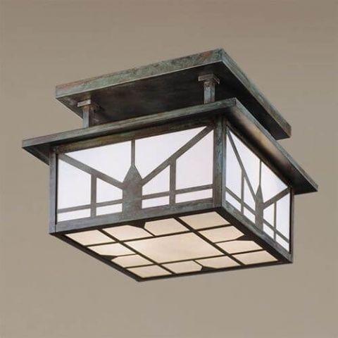 Sunrise Lantern™ 12 in. Wide Semi Flush Ceiling Fixture