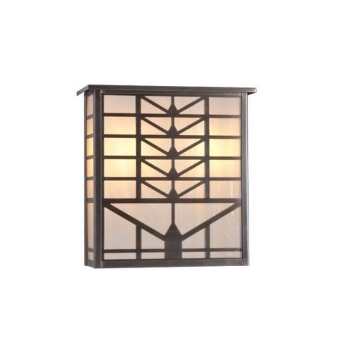 Sunrise Lantern 13 in. Wide Flush Exterior Wall Light with Roof
