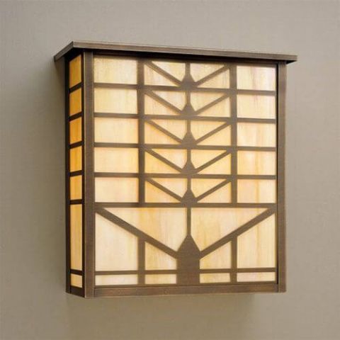 Sunrise Lantern™ 18 in. Wide Flush Exterior Wall Light with Roof