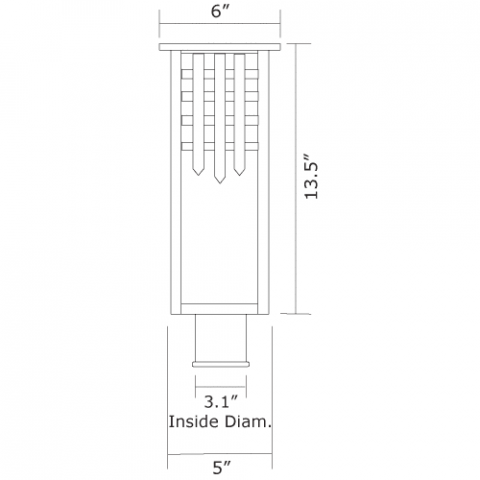 Castle Gate Lantern 6 in. Wide Exterior Post Light