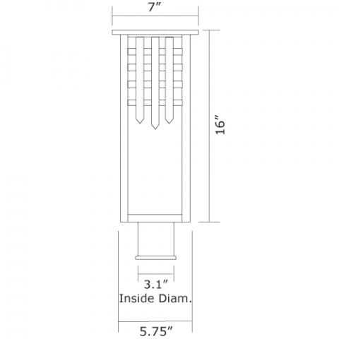 Castle Gate Lantern 7 in. Wide Exterior Post Light