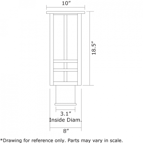 Studio Lantern 10 in. Wide Exterior Post Light