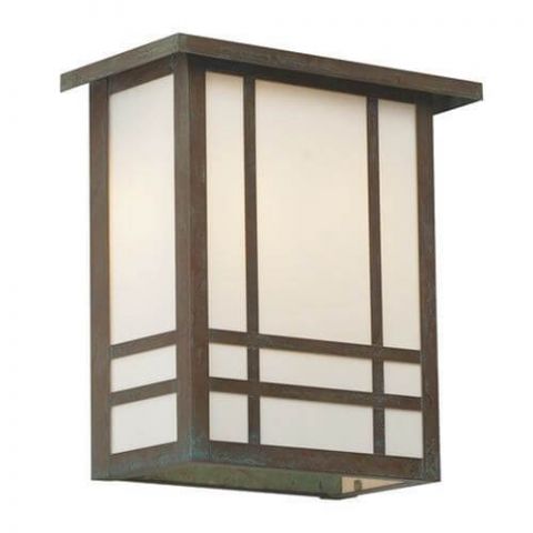 Chicago Lantern™ 12 in. Wide Flush Exterior Wall Light with Roof