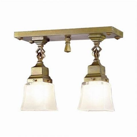 Nashota™ Two Light Chain Link Ceiling Fixture with 2-1/4 in. shade holders