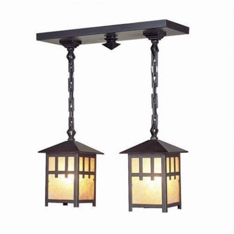 Craftsman Lantern™ Two Light Chain Hung Exterior Pendant Light