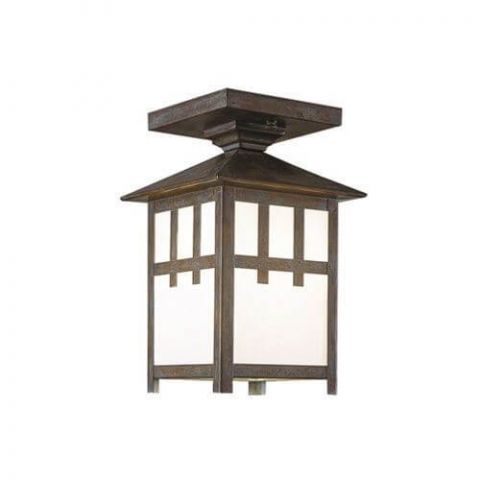 Craftsman Lantern™ 5 in. Wide Semi Flush Exterior Ceiling Light