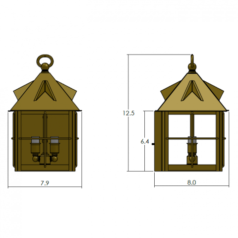 Stonehaven Lantern 8 in. Rustic Exterior Wall Light