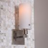 Tribeca One Light Contemporary Sconce with glass cylinder shade
