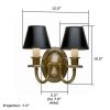 Cotswold Manor™ Two Light Curved Arm Bedroom Wall Sconce