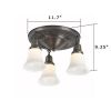 Galena Three Light Flush Hotel Hallway Ceiling Fixture with 2-1/4 in. shade holders