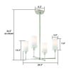 Tribeca Four Light Modern Chandelier with glass shades up