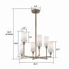 Modern Six Light Chandelier with glass shades