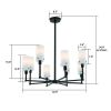 Tribeca Eight Light Modern Chandelier with glass shades up