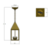 Carriage Lantern 8 in. Wide Chain Hung Exterior Pendant Light