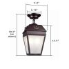 French Country Lantern™ 9 in. Wide Solid Stem Exterior Pendant Light