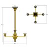 Golden Gate™ Four Light Chandelier with 2-1/4 in. shade holders up