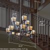 Wentworth™ Twelve Light Large Two Tier Modern Chandelier with 2-1/4 in. shade holders