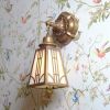 One Light Chain Link Sconce with tapered lantern shade