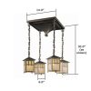 Craftsman Lantern™ Four Light Living Room Chandelier