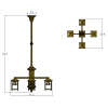 Craftsman Lantern™ Four Light Columnar Chandelier